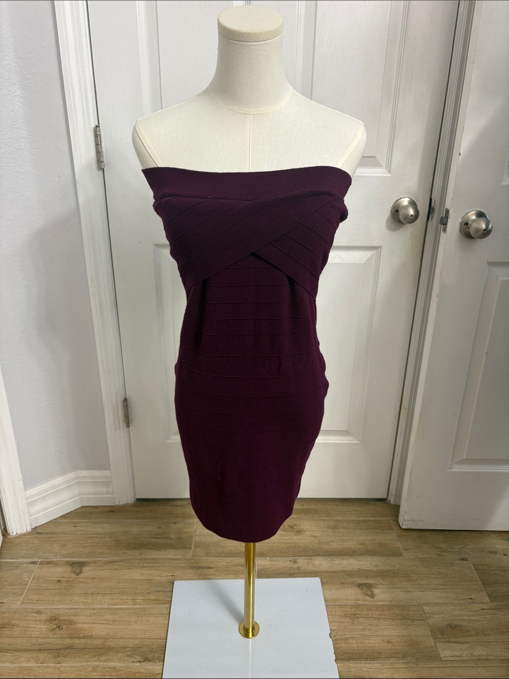Off-Shoulder Plum Bodycon Dress